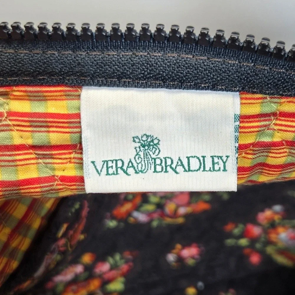 Vintage Y2K Vera Bradley Chocolat Floral Large Travel Tote Bag Quilted Weekender